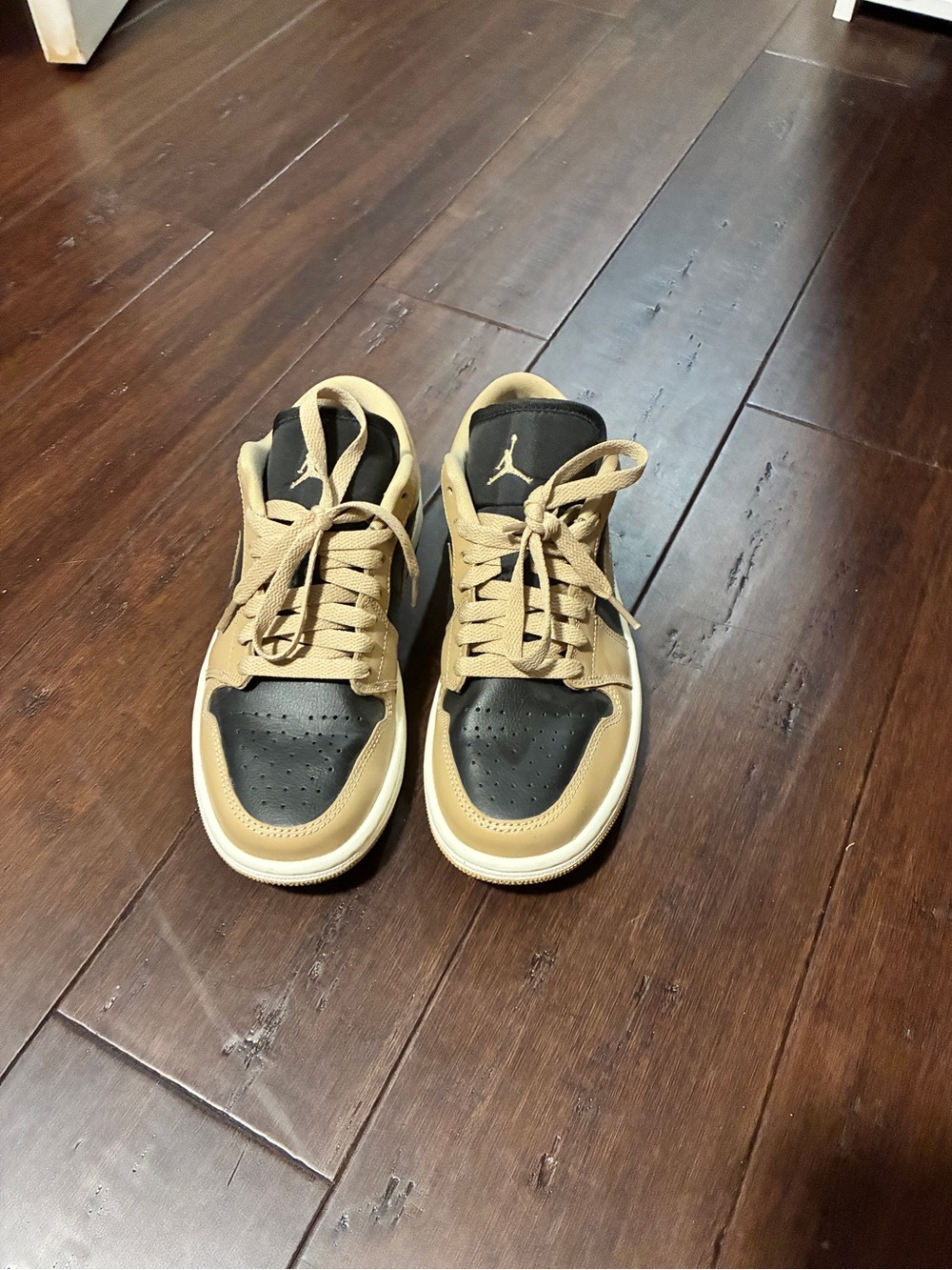 Jordan Women's Low Top Sneakers in Tan and Black - Picture 3 of 4